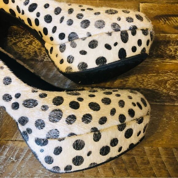 Pink & Pepper Polka dot mohair pump heels - Picture 9 of 11